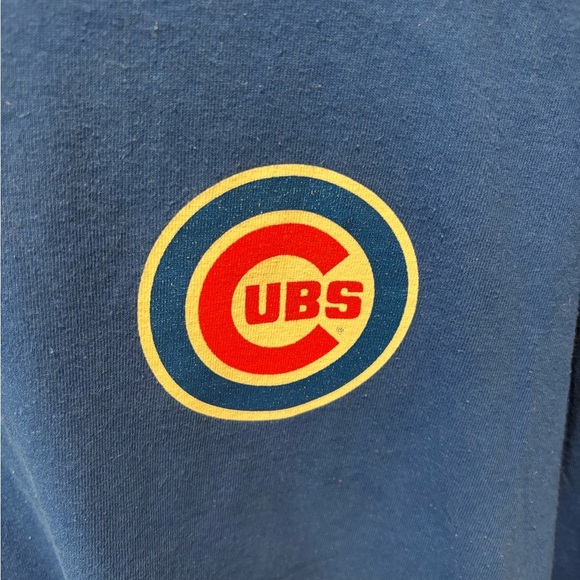 VTG 90’s Delta Pro Weight Chicago Cubs Crewneck LS Tee Big Back Logo Blue Red - Picture 4 of 7